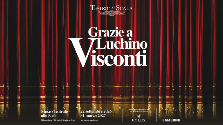 Affiche de l’exposition Grazie a Luchino Visconti au Museo Teatrale alla Scala