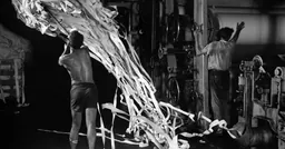 Harold Edgerton high-speed stroboscope photograph on display in Freezing Time