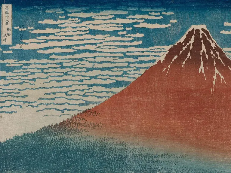 Katsushika Hokusai, Fine Wind, Clear Weather (Red Fuji) (detail), from Thirty-six Views of Mount Fuji