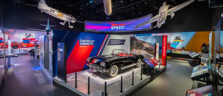 Vehicles on display in the Nation of Speed gallery