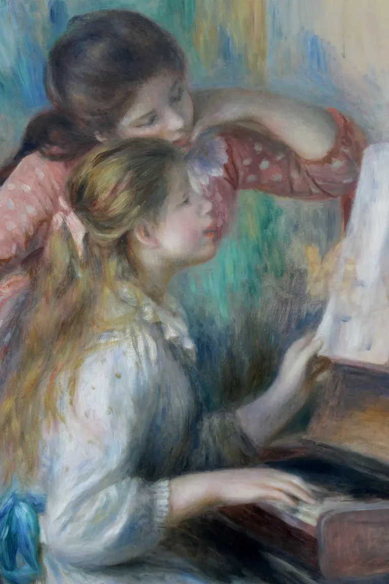 بيير أوغست رينوار، فتيات صغيرات يعزفن على البيانو، ضمن مجموعة والتر-غيوم في Musée de l'Orangerie