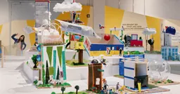 Children's city models in the SuperCity 3000 exhibition