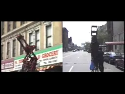 Still from Nari Ward, Pushing Savior, 1996, video, in the ICA Boston collection