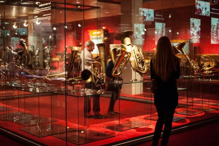 Visitors in the permanent exhibition of the Museu de la Música