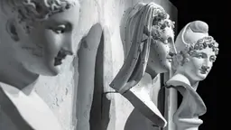Busts en plâtre de Canova dans l’exposition Beauté et idéal (Beauty and the Ideal), Pinacoteca di Brera