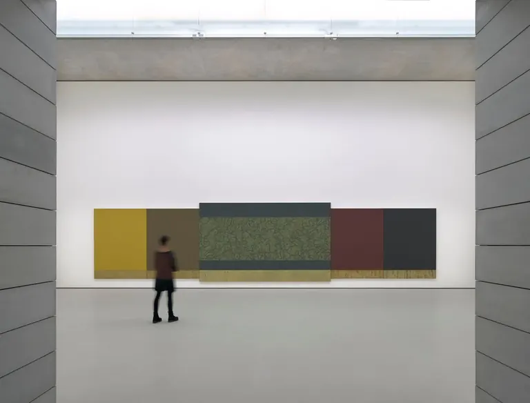 Brice Marden, Moss Sutra with the Seasons, 2010–2015, five-panel painting at Glenstone