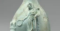 Cruche rituelle avec Berenike II (détail), faïence ptolémaïque, 243–222 av. J.-C.