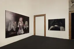 Vue de l’exposition Helter Skelter: Arthur Jafa and Richard Prince à la Ca' Corner della Regina