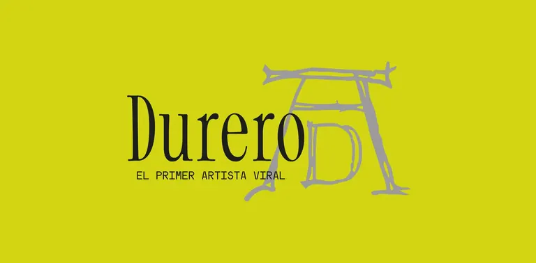 Bannière de l’exposition Dürer : le premier artiste viral (Durero: El primer artista viral)