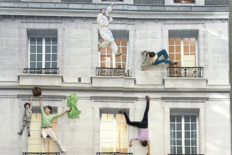 Leandro Erlich's tilted Haussmann-building installation