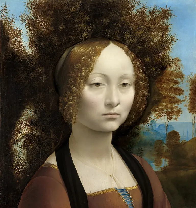 Leonardo da Vinci, Ginevra de' Benci, c. 1474-78, National Gallery of Art