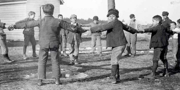 Historic photograph of Nanticoke schoolboys shown in Return to a Native Place