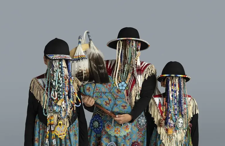 Dana Claxton, Headdress - Shadae and her Girlz, 2023