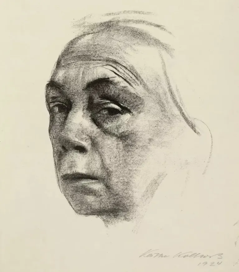 Käthe Kollwitz, Self-Portrait, lithograph, 1924