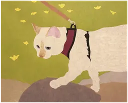 Ryan Steadman, Leashed, 2024-2025, huile sur toile