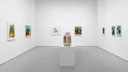 Installation view of In Solidarity, a benefit exhibition at David Zwirner, New York