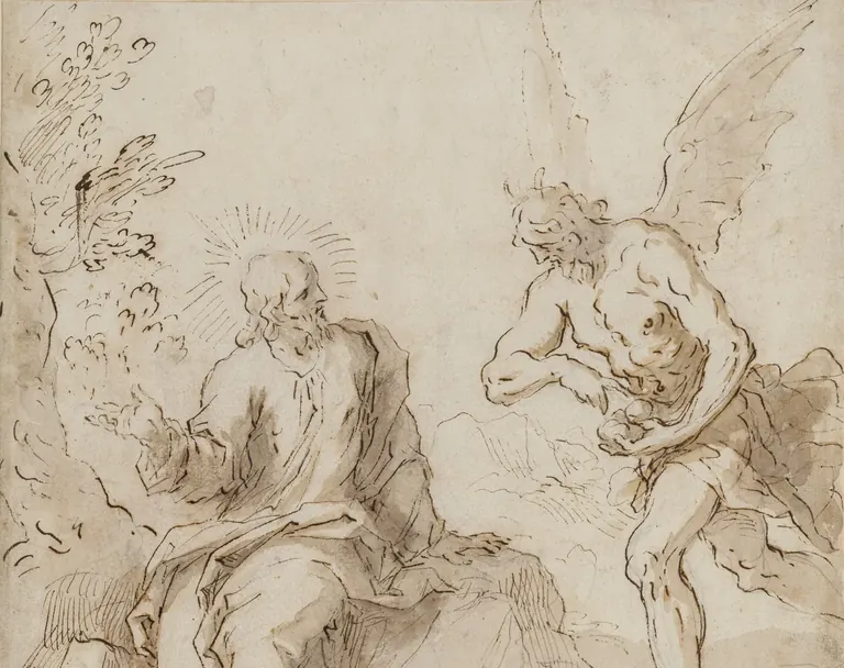 Palma il Giovane, Le Christ tenté par le diable, dessin