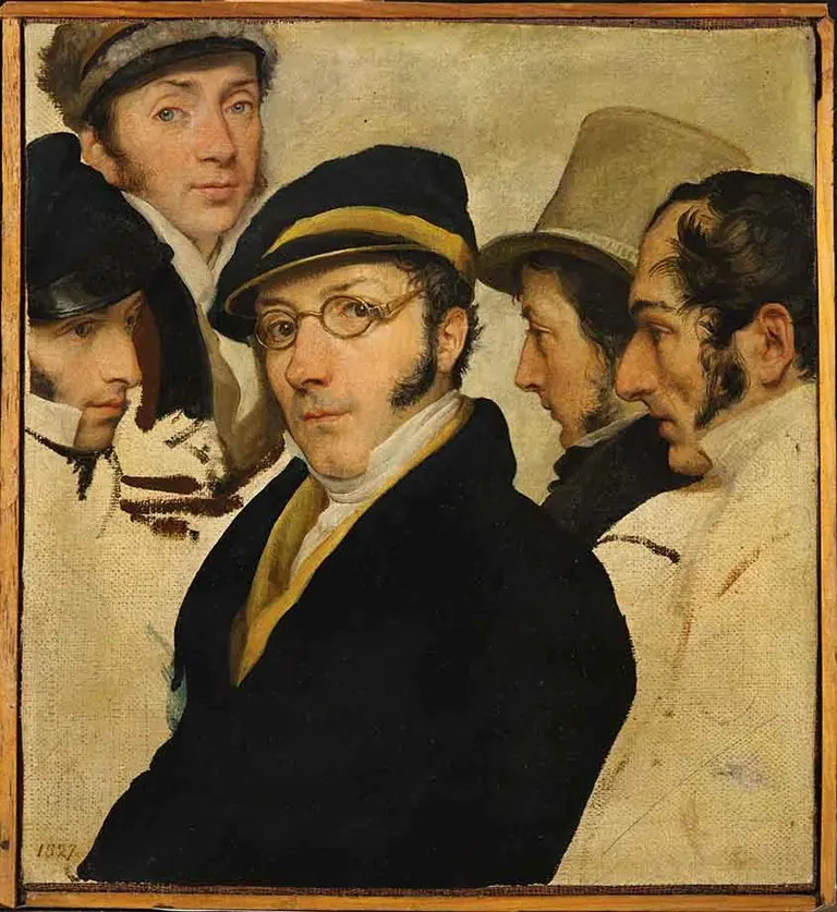 Francesco Hayez, Autoritratto in un gruppo di amici