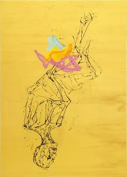 Georg Baselitz, Keine Frage, Euphorismus (No Question, Euphorism), 2025, oil and gold oil paint on canvas