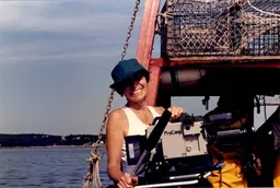 Still from a Joan Logue video portrait filmed in Gloucester, Massachusetts