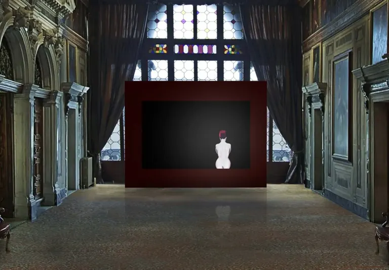 Vue de l’installation Le Tarbouche de Mouna Rebeiz au Palazzo Mocenigo