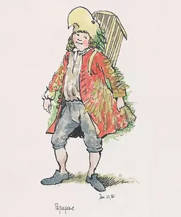 Maurice Sendak's design for Papageno in The Magic Flute