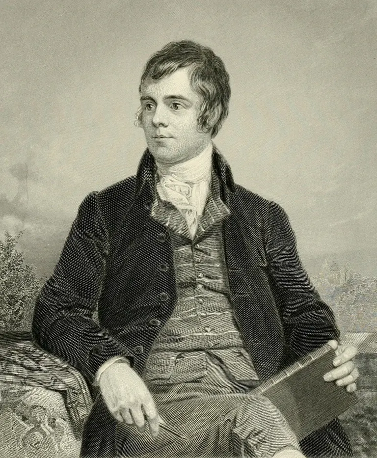 Portrait gravé du poète écossais Robert Burns
