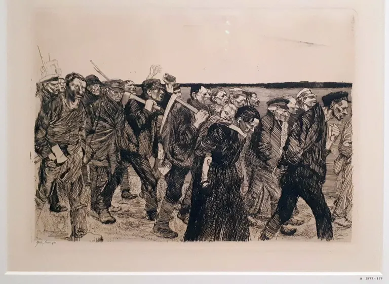 Käthe Kollwitz, March of the Weavers, sheet 4 of A Weavers' Revolt