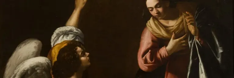 Artemisia Gentileschi, Annonciation (1630), bannière de l’exposition