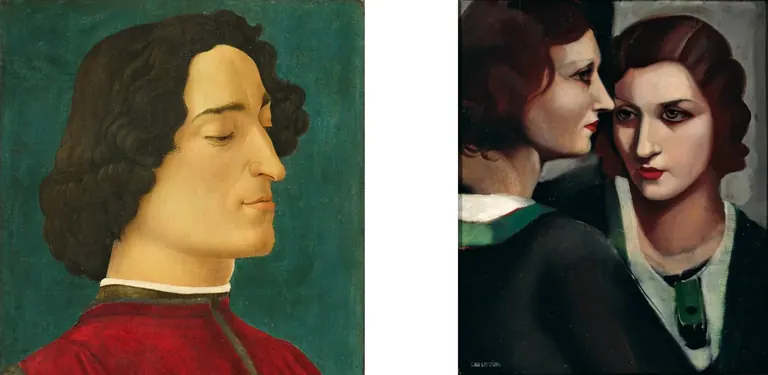 Portraits by Botticelli and Lempicka side by side