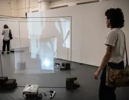 Students' work displayed at a previous National Art School graduate show