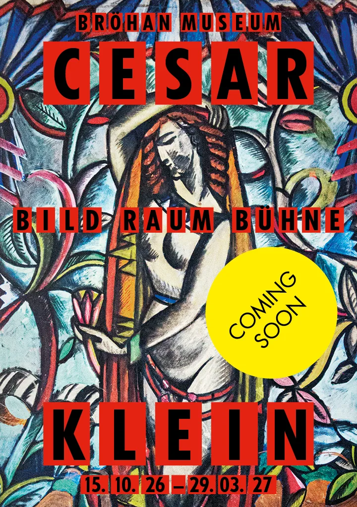 Key visual for Cesar Klein. Bild Raum Bühne, showing one of Klein's colourful figurative designs