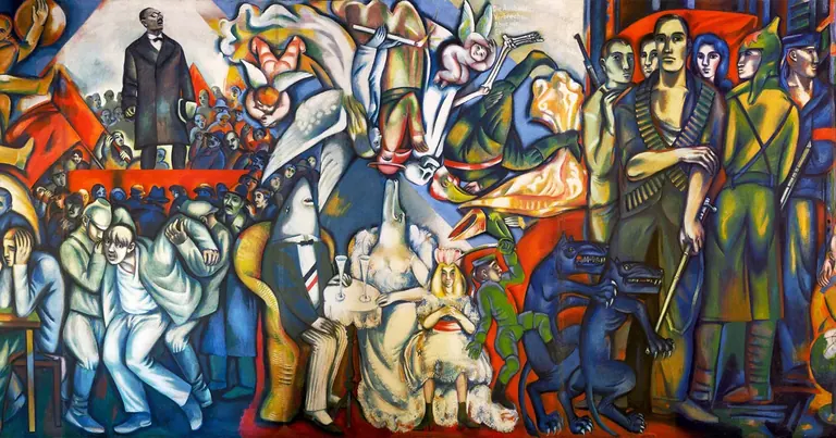 Ronald Paris's mural In Praise of Communism at the DDR Museum