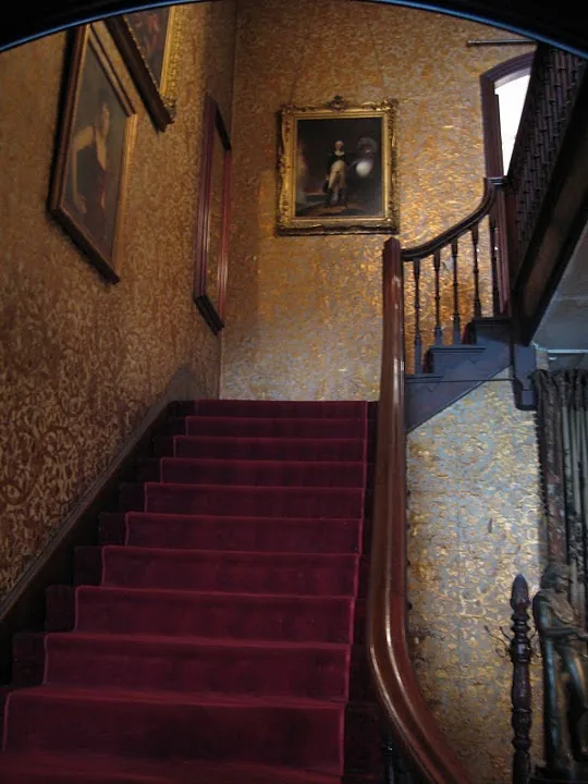 The Victorian entrance foyer of the Gibson House Museum, Boston