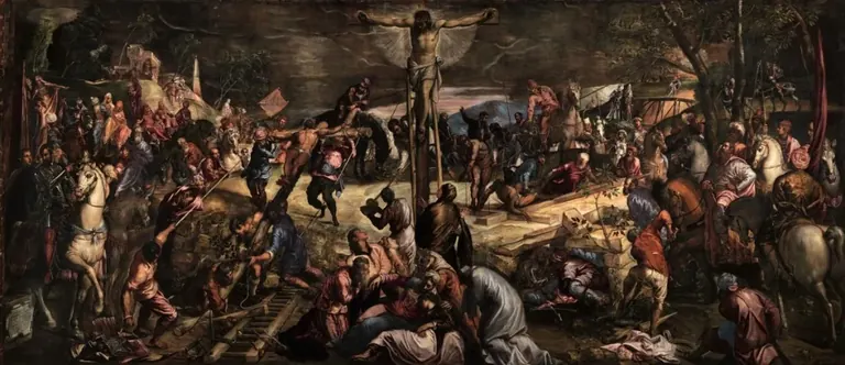Tintoretto، الصلب، زيت على قماش، 1565