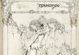 Jessie M. King, Fraunchyse (détail), vers 1907, illustration de deux femmes