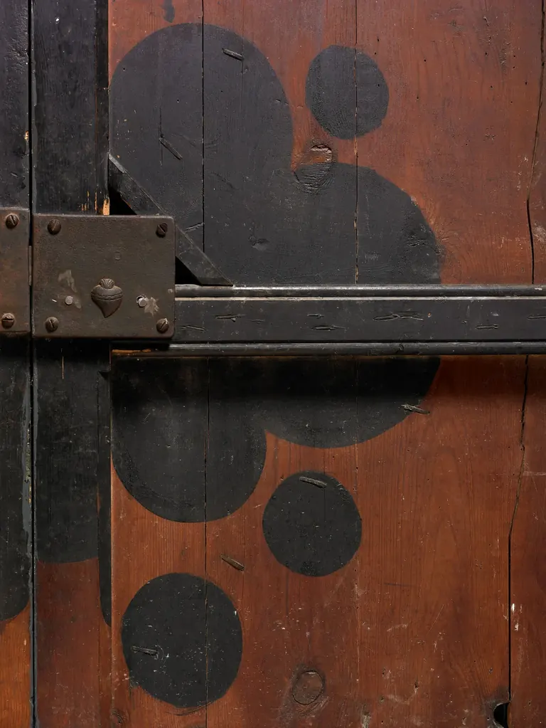 Painted entrance door detail by Josep M. Jujol, Church of Sagrat Cor de Vistabella