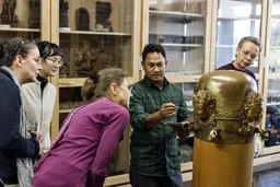 Deepak Tolange in the depot of the Ethnological Museum in Berlin-Dahlem