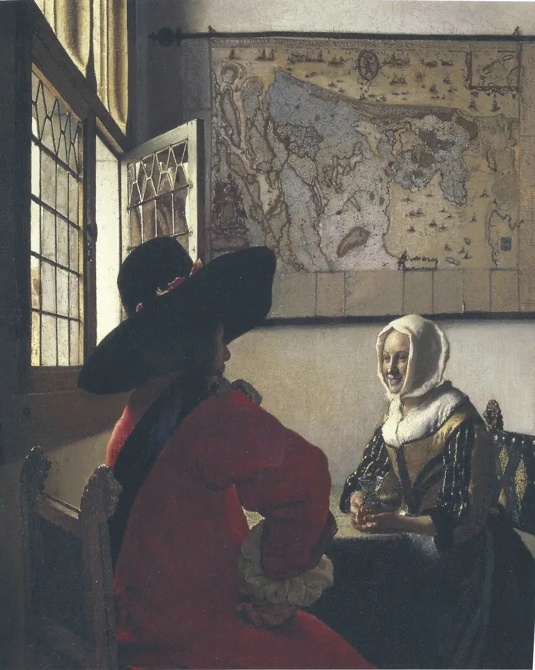 Oficial e jovem sorridente, de Johannes Vermeer