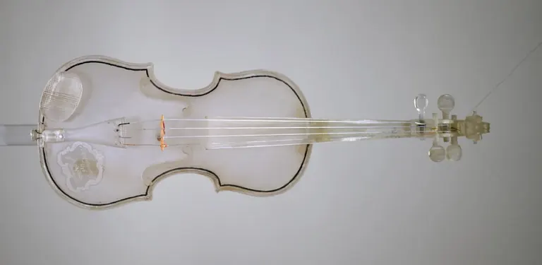 Plexiglass violin made by a prisoner of war in Foggia, 1946