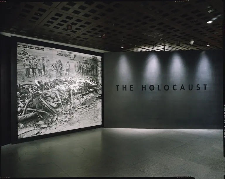 Gallery view inside the Permanent Exhibition, The Holocaust, at the United States Holocaust Memorial Museum