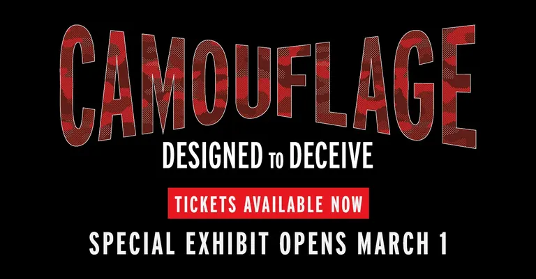 Promotional artwork for Camouflage: Designed to Deceive at the International Spy Museum
