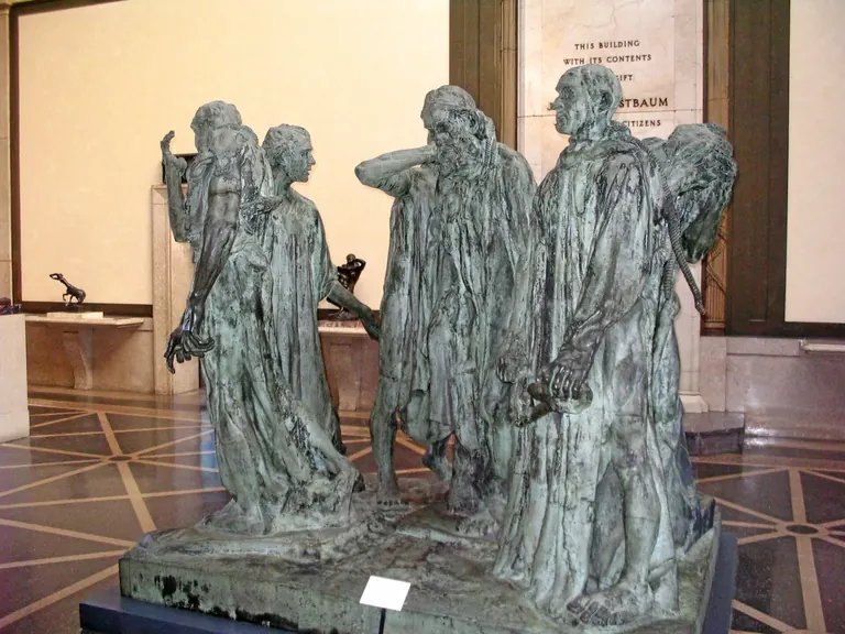 Le groupe en bronze Les Bourgeois de Calais d’Auguste Rodin, au Rodin Museum de Philadelphie