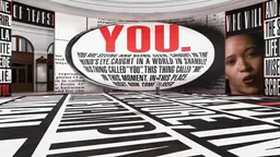 Simulation of Barbara Kruger's installation in the Rotunda of the Bourse de Commerce
