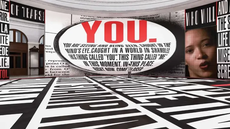 Simulation of Barbara Kruger's installation in the Rotunda of the Bourse de Commerce