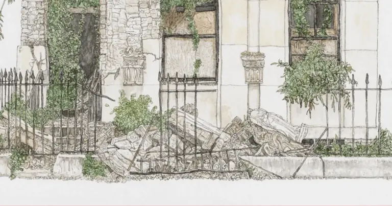 Aquarel·la de Michael Landy que imagina el Sir John Soane's Museum com una ruïna