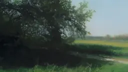 Landscape painting by Gerhard Richter on view at David Zwirner, New York