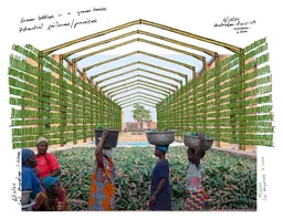 Le Temps des récoltes, key visual for Ibrahim Mahama at the Fondation Cartier