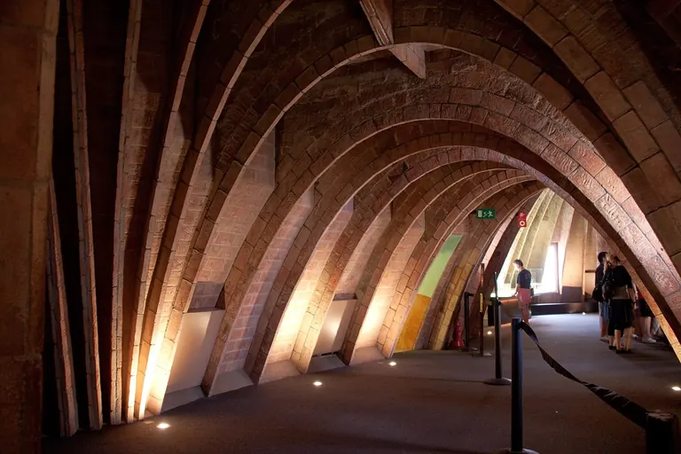 Brick arches of the attic ceiling at La Pedrera