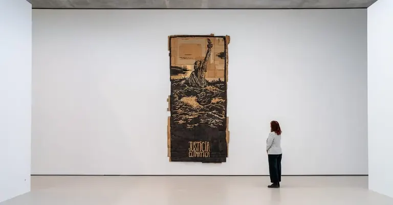 Installation view of the Andrea Bowers exhibition in Room 2 of the Pavilions at Glenstone